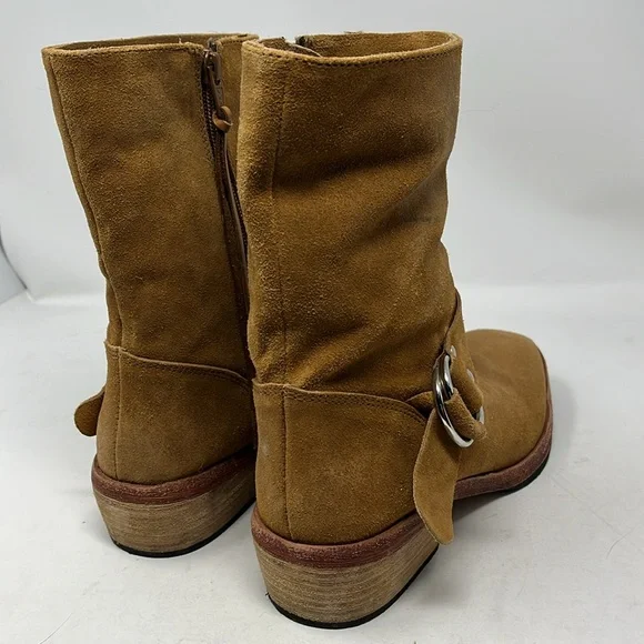 FREE PEOPLE VIENNA ANKLE BOOT CAMEL COLOR SUEDE EU 40 FITS LIKE 8.5 LIKE NEW - Picture 7 of 14